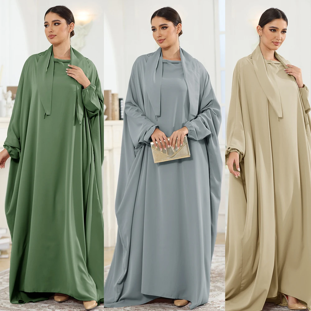 

Overhead Abaya Eid Ramadan Muslim Women Prayer Garment Modest Islamic Clothing Turkish Kaftan Dubai Hooded Robe Burqa Arab Dress