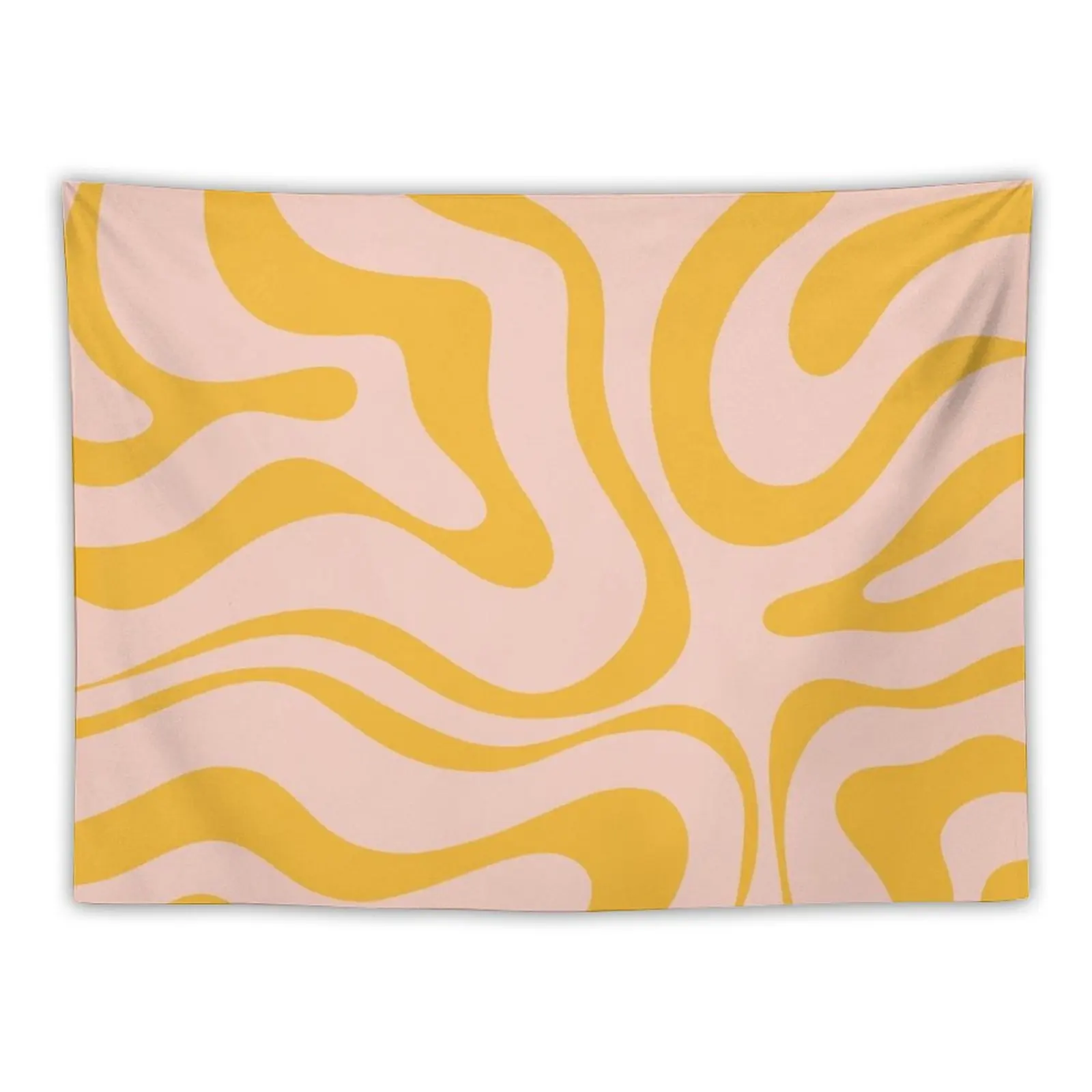 

Liquid Swirl Modern Abstract Pattern in Pale Blush Pink and Mustard Orange Tapestry Kawaii Room Decor Aesthetic Room Decors