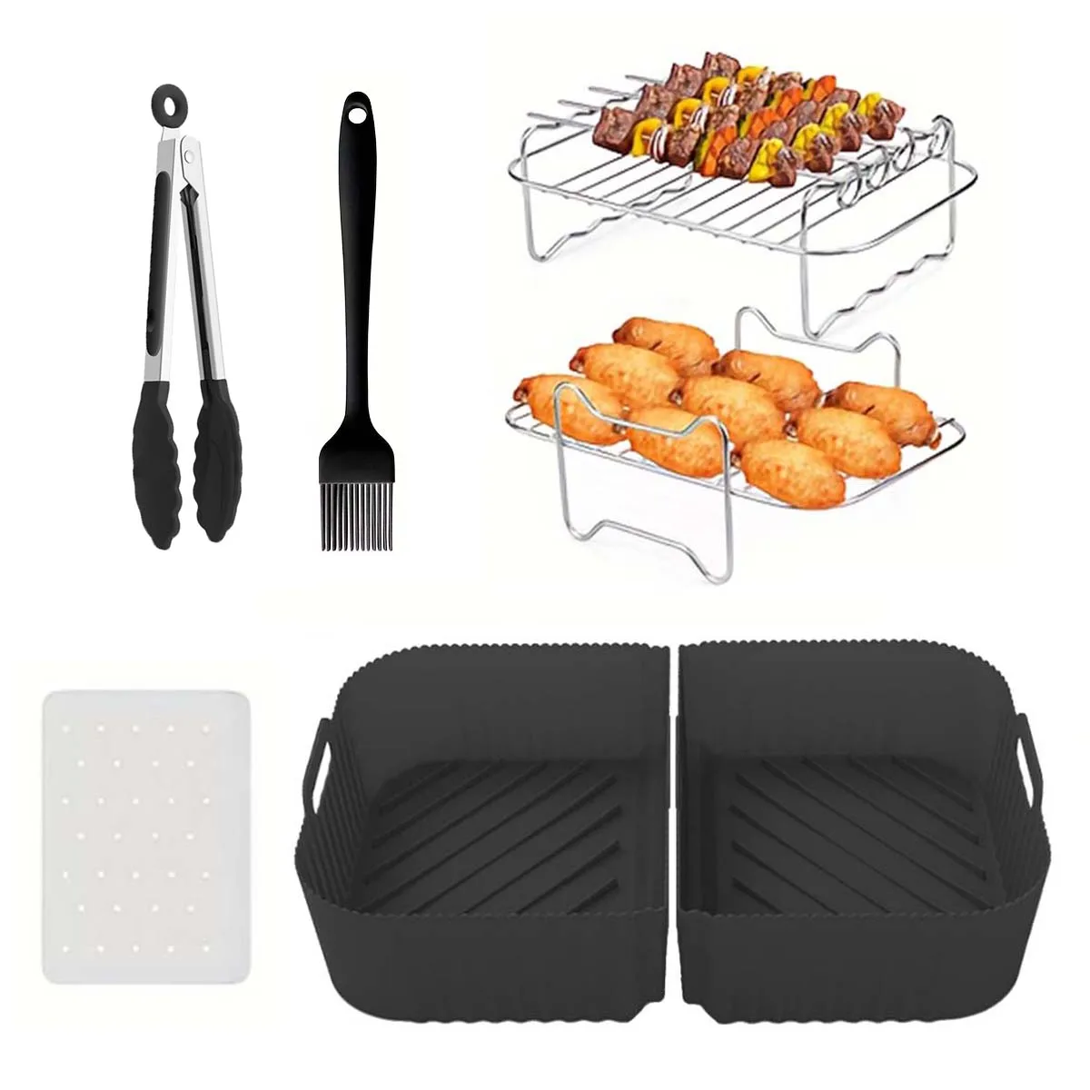

7 Pcs Air Fryer Accessories,Perfect for Ninja AF500UK Foodi Air Fryers Accessories, Air Fryer Tools