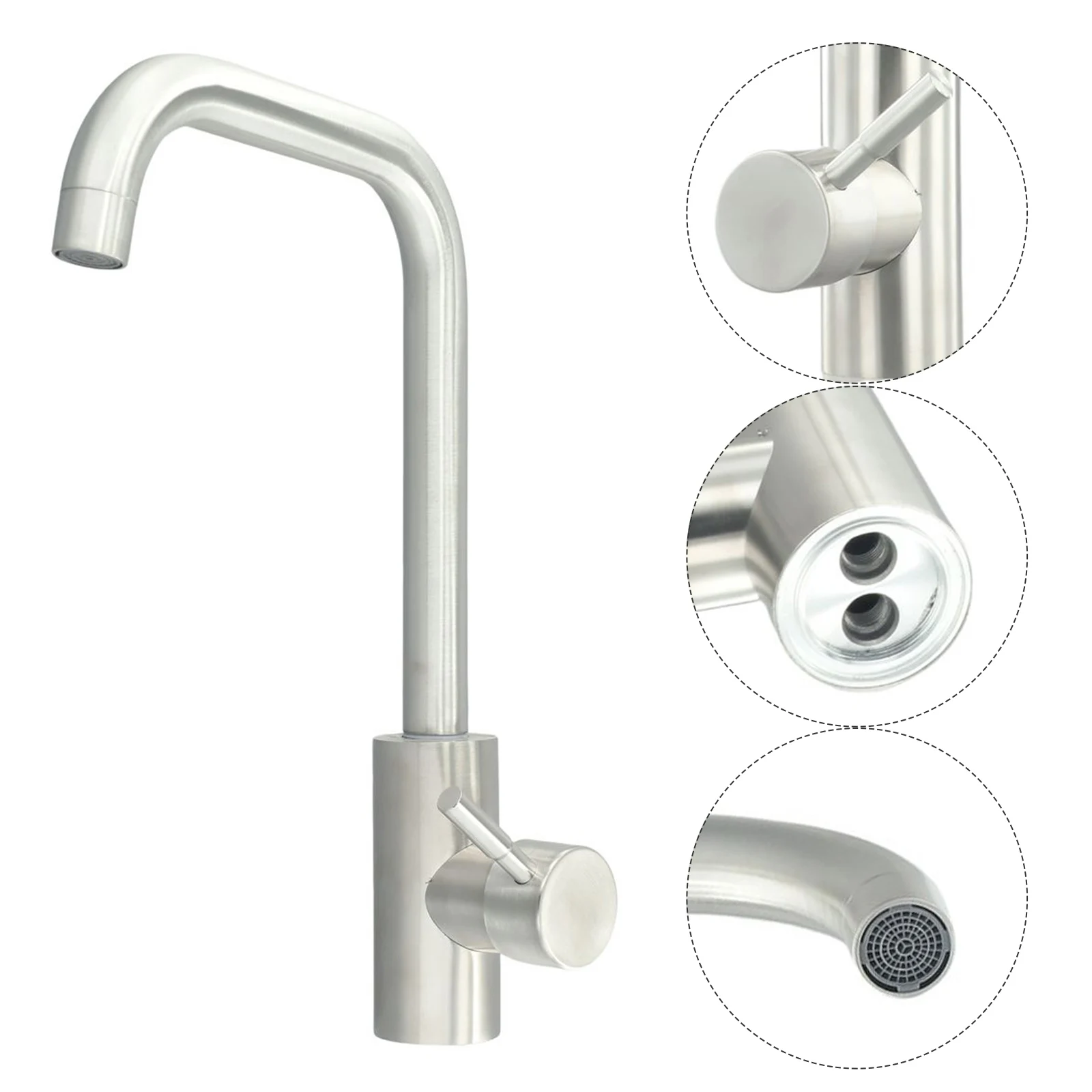 

Convenient and Durable 304 Stainless Steel Kitchen Faucet Single Handle Hot and Cold Mixer Tap Upgrade Your Kitchen with Ease