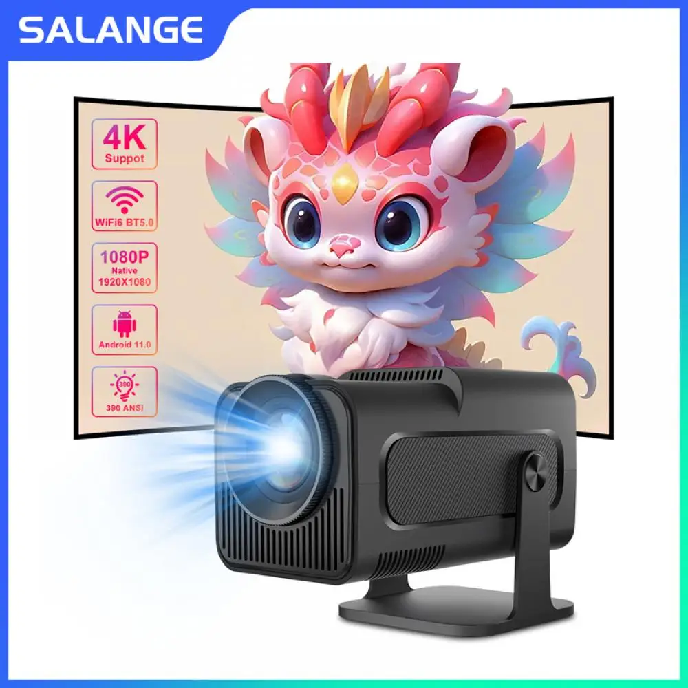 

Salange HY320 Projector 4K Android 11 Native 1080P 390ANSI Dual Wifi6 BT5.0 Cinema Video Game Console Upgrated HY300 Projecteor