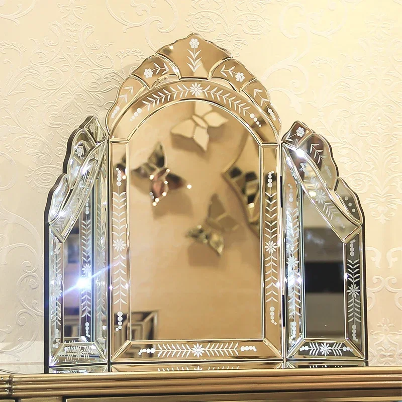 Portable Vintage Mirror Vanity Tray Puzzle Design Standing Aesthetic Bedroom Mirror Quality Antique Wanddeko Dorm Decor
Portable Vintage Mirror Vanity Tray Puzzle Design Standing Aesthetic Bedroom Mirror Quality Antique Wanddeko Dorm Decor