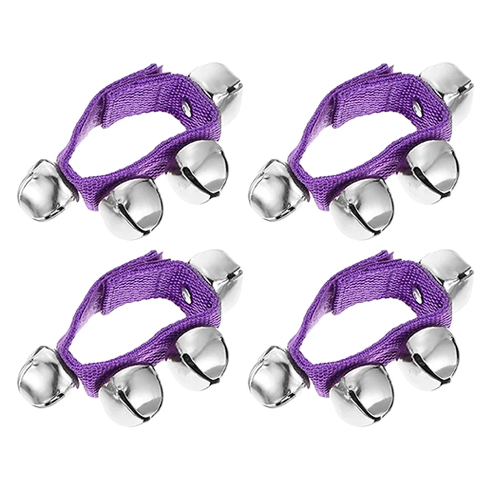 

4pcs Wrist Bells Kids Dancing Wrist Band Jingle Bells Wrist Shaking Musical Bell