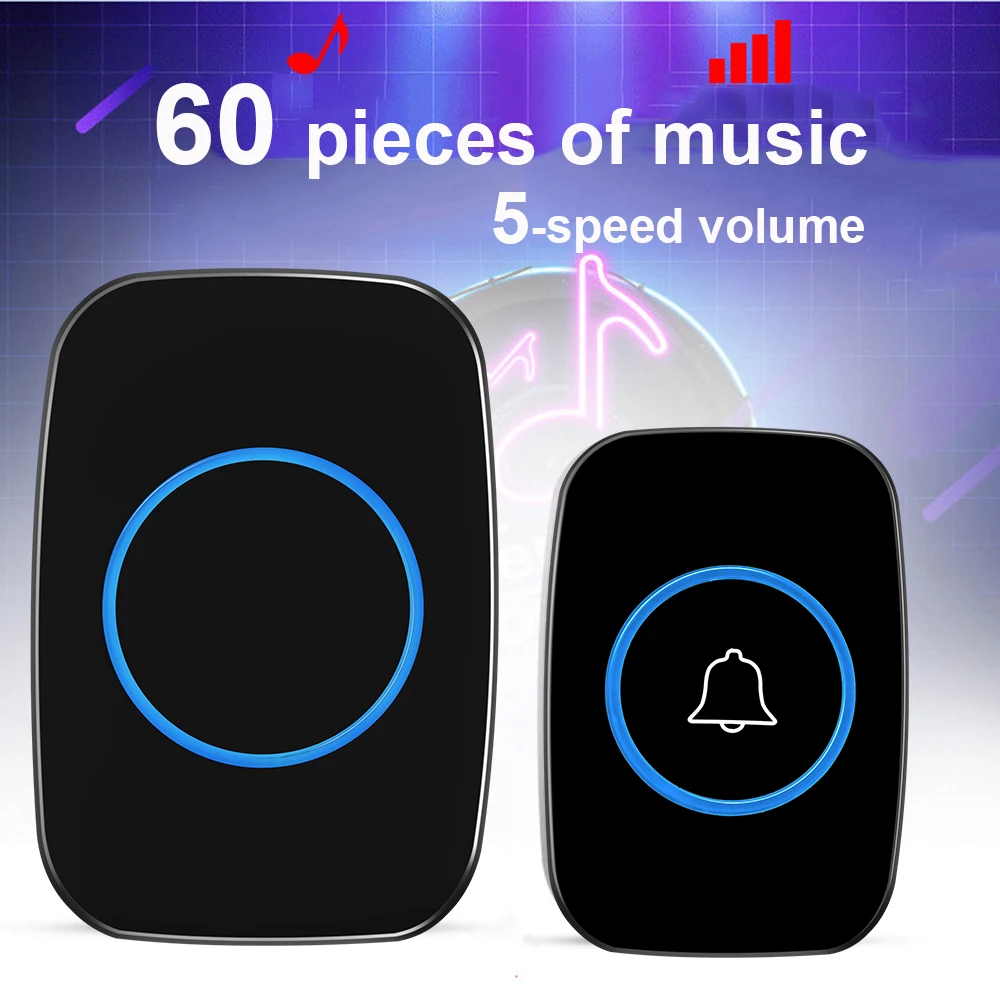 Home Wireless Doorbell Smart LED Light Outdoor Calling Bell 300M Remote Battery Button 60 Chimes 5 Volume EU Plug Waterproof
Home Wireless Doorbell Smart LED Light Outdoor Calling Bell 300M Remote Battery Button 60 Chimes 5 Volume EU Plug Waterproof