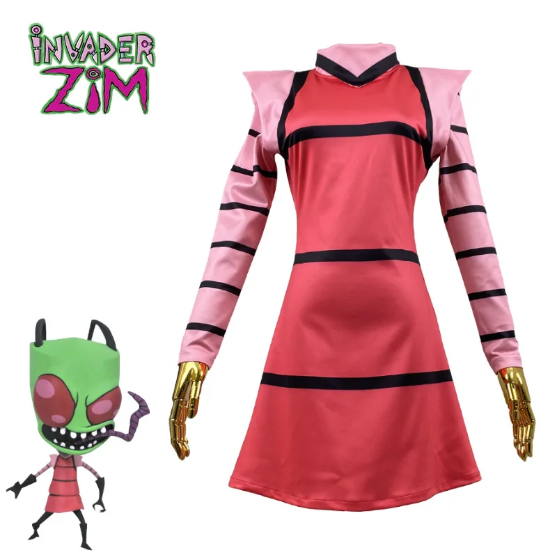 Anime Invader ZIM Cosplay Costume Alien ZIM Long Sleeves T shirt with Gloves Halloween Party Costume for girl
Anime Invader ZIM Cosplay Costume Alien ZIM Long Sleeves T shirt with Gloves Halloween Party Costume for girl