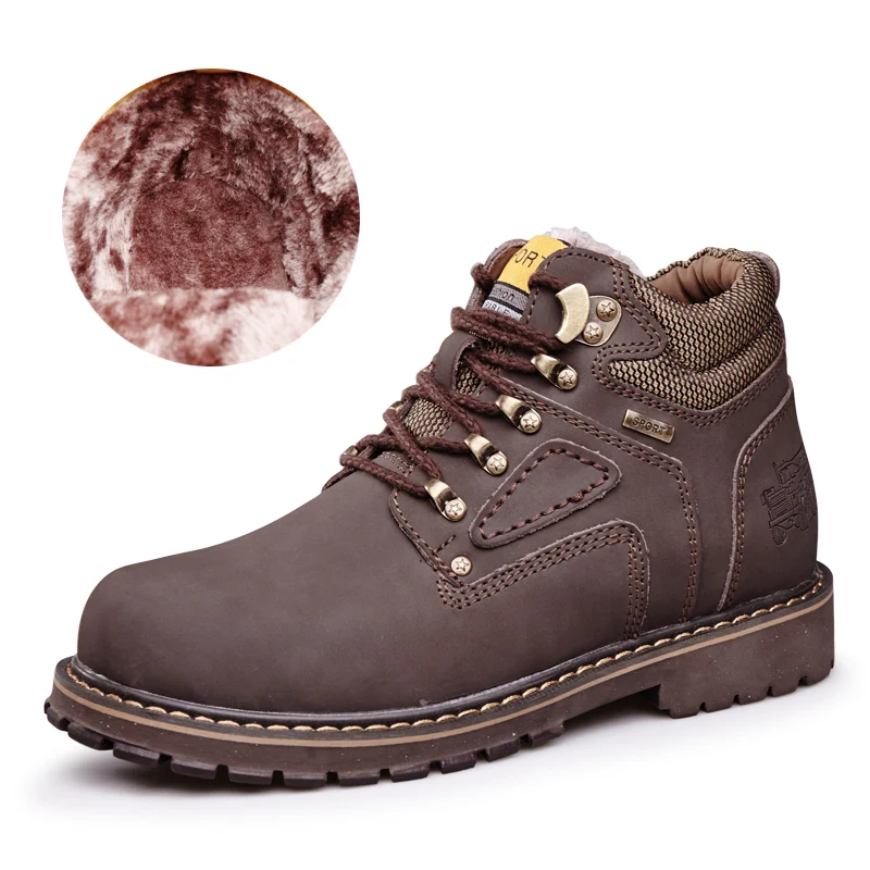 Luxury Brand Outdoor Boots for Men Winter Warm Snow Boots High Quality Leather Plush Fur Ankle Boots Motorcycle Work Mens Boots
Luxury Brand Outdoor Boots for Men Winter Warm Snow Boots High Quality Leather Plush Fur Ankle Boots Motorcycle Work Mens Boots