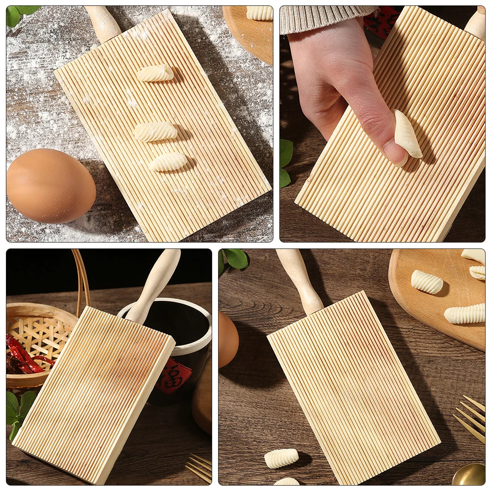 

Household Garganelli Board Non-stick Wooden Pasta Gnocchi Board Gnocchi Roller Noodles Wooden Butter Table And Popsicles