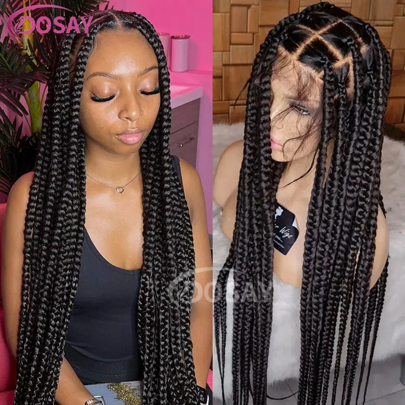 Large Box Braided Wigs Long 36" Full Lace Wigs With Baby Hair Knotless Cornrow Braids Lace Front Wigs For Black Women Synthetic
Large Box Braided Wigs Long 36" Full Lace Wigs With Baby Hair Knotless Cornrow Braids Lace Front Wigs For Black Women Synthetic