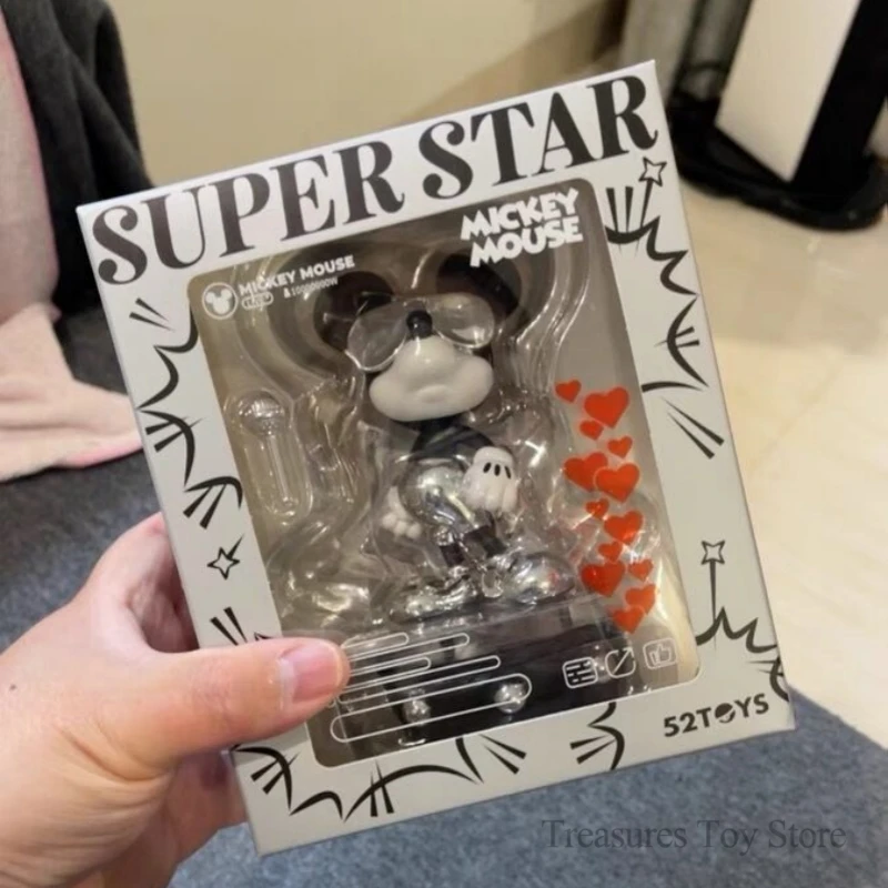 

Genuine 12cm Disney Mickey And Friends Superstar Anime Figure Elevator Handheld Fun Model Collections Kids Surprise Gift