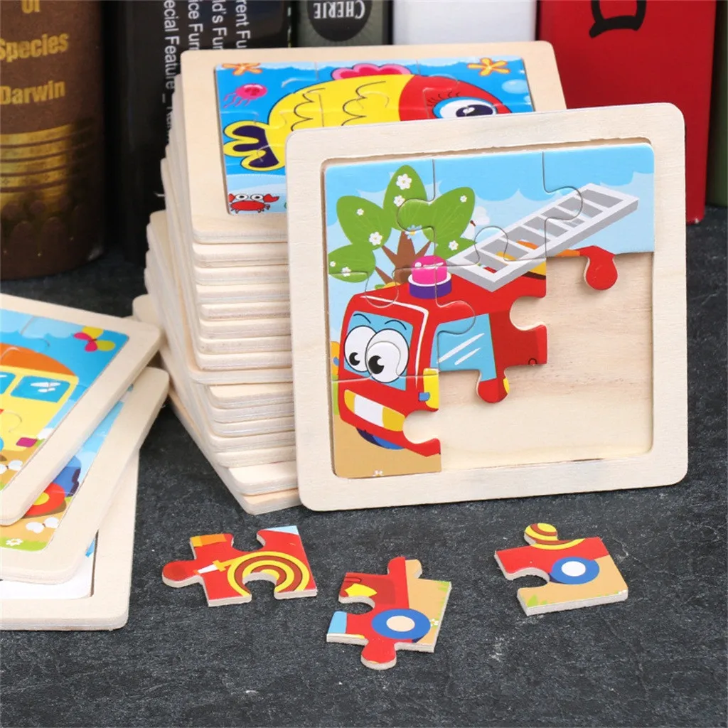 

Kids Wooden Puzzle Cartoon Animal Traffic Tangram Wood Puzzle Toys Educational Jigsaw Toys For Children Gifts игрушки для детей