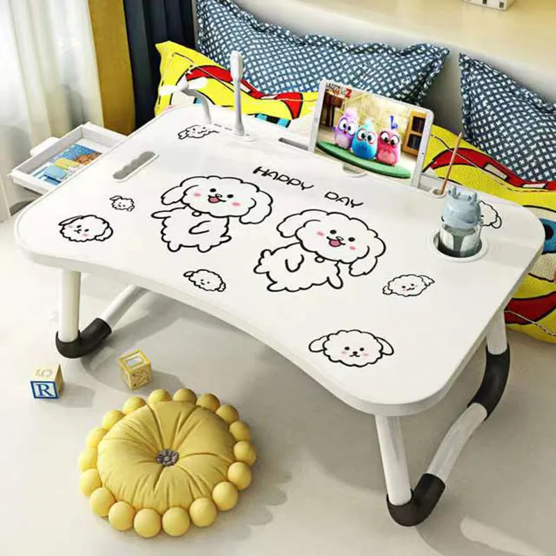 

Bed Small Desk Computer College Students Dormitory Writing Lazy People Folding Simple Bedroom Artifact Modern Cartoon Pattern