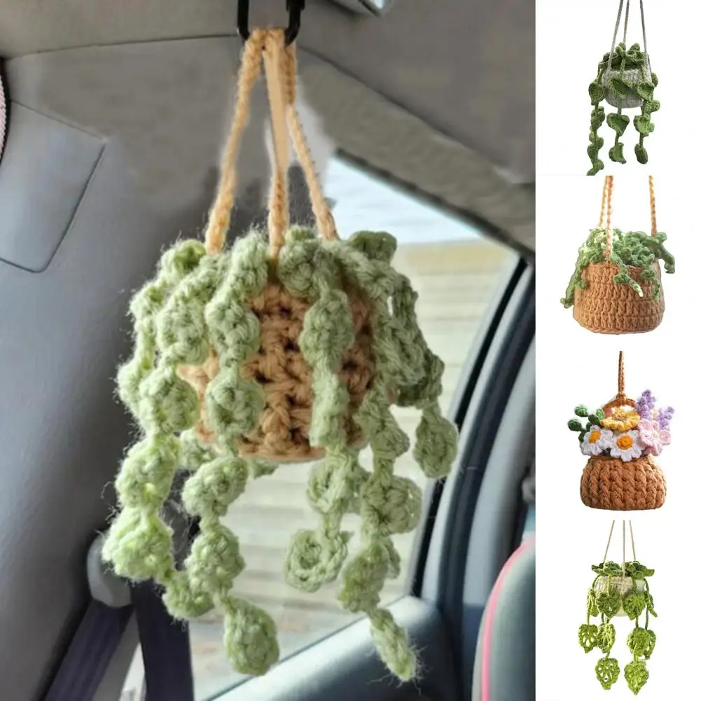 Car Plant Ornament with Lanyard Easy Hanging Cute Potted Plants Crochet Decor Boho Knitted Rear View Mirror Accessories Car Inte
Car Plant Ornament with Lanyard Easy Hanging Cute Potted Plants Crochet Decor Boho Knitted Rear View Mirror Accessories Car Inte
