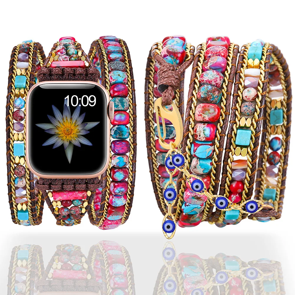 Bohemian Ladies Men Boho Strap For Apple Watch Band Ultra 7 8 6 5 4 Retro Mixed Natural Stones Jewelry Multi Wrap Bracelet Gift
Bohemian Ladies Men Boho Strap For Apple Watch Band Ultra 7 8 6 5 4 Retro Mixed Natural Stones Jewelry Multi Wrap Bracelet Gift