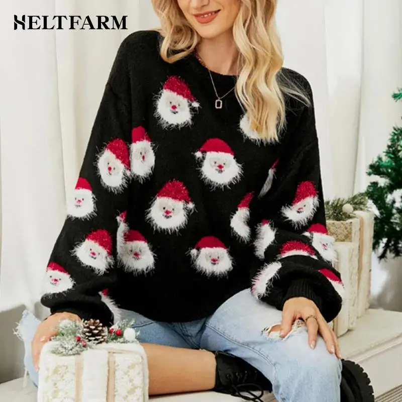 2023 Ladies Cute Sweater Autumn/Winter New O-Neck Lantern Sleeve Loose Knitted Tops Pullover Father Christmas Sweaters
2023 Ladies Cute Sweater Autumn/Winter New O-Neck Lantern Sleeve Loose Knitted Tops Pullover Father Christmas Sweaters