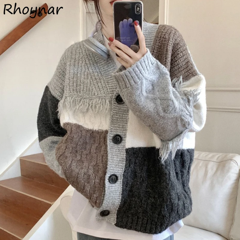 Panelled Cardigan Women Knitted Baggy Streetwear Tassel Harajuku Autumn V-neck Clothing Tender Lady Korean Style Minority Daily
Panelled Cardigan Women Knitted Baggy Streetwear Tassel Harajuku Autumn V-neck Clothing Tender Lady Korean Style Minority Daily