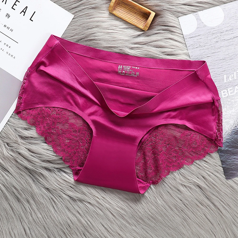 Women Satin Silk Lace Patchwork Knickers Sexy Soft Comfortable Briefs Underwear Seamless Skin-friendly Panties Lingerie
Women Satin Silk Lace Patchwork Knickers Sexy Soft Comfortable Briefs Underwear Seamless Skin-friendly Panties Lingerie