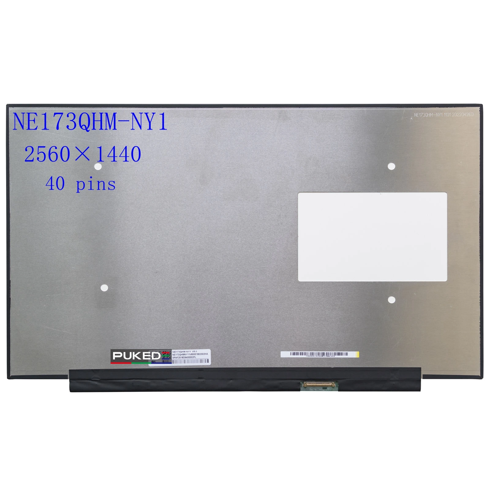 

17.3'' 165HZ QHD Laptop LCD Screen NE173QHM-NY1 NE173QHM-NY3 2560x1440 100% DCI-P3 EDP 40pins Display Matrix New Replacement