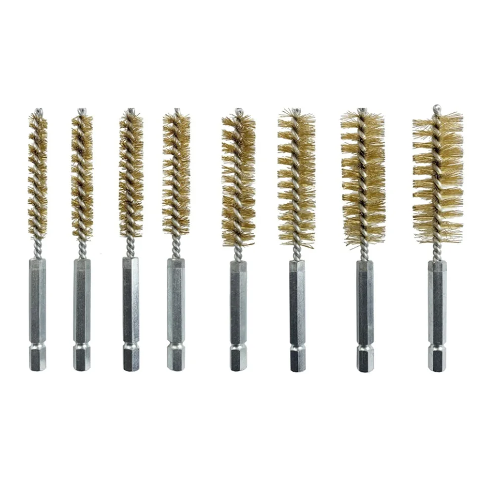 Brass Brushes 8pcs Set 14Inch Hex Shank Brushes Wide Range of Uses Suitable for Cleaning and Removing Paint/Rust
Brass Brushes 8pcs Set 14Inch Hex Shank Brushes Wide Range of Uses Suitable for Cleaning and Removing Paint/Rust