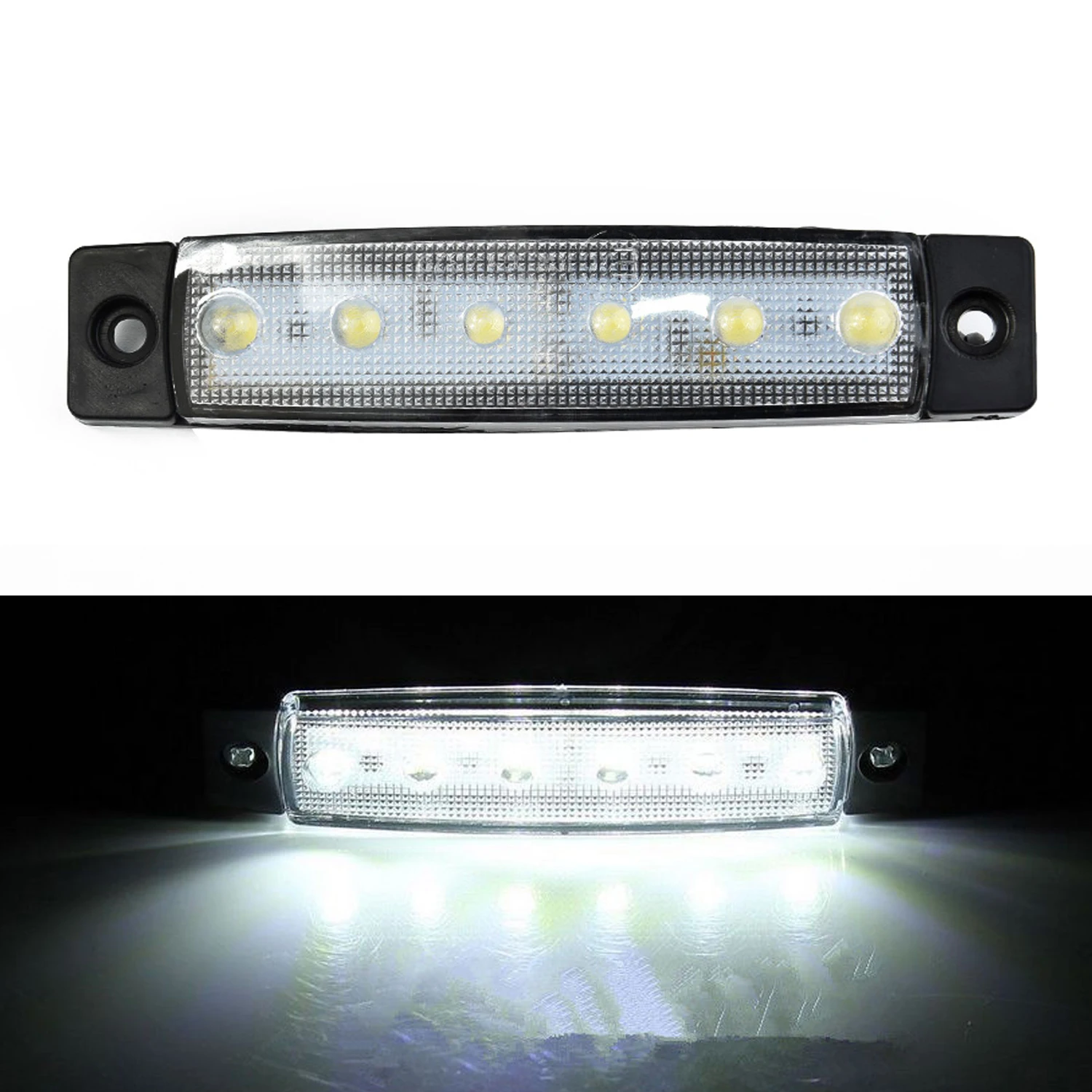 White 12V 6LED Side Marker Lights For Trailer Truck Boat BUS Indicator RV Lamp Side Marker Lights Car Accessories
White 12V 6LED Side Marker Lights For Trailer Truck Boat BUS Indicator RV Lamp Side Marker Lights Car Accessories