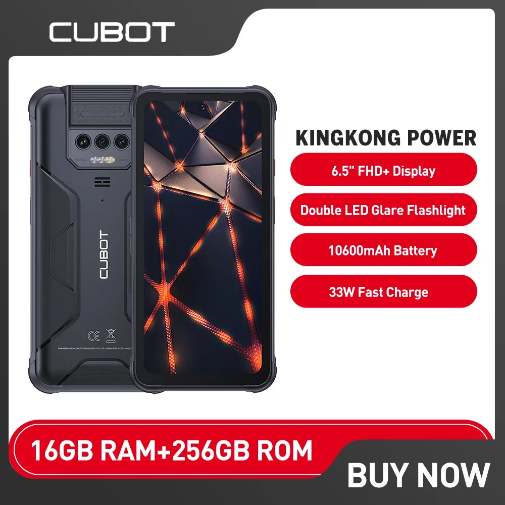 Cubot KingKong Power Waterproof Rugged Smartphone Android 13 8GB+256GB Mobile Phone 10600mAh 33W Fast Charge 6.5" Cellphone NFC
Cubot KingKong Power Waterproof Rugged Smartphone Android 13 8GB+256GB Mobile Phone 10600mAh 33W Fast Charge 6.5" Cellphone NFC