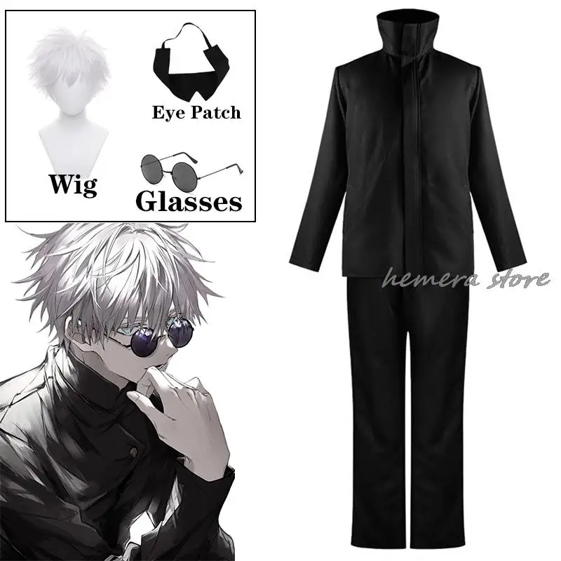 Anime Jujutsu Kaisen Gojo Satoru Cosplay Costume Tops Pants Eye Patch Halloween Party Men Uniform Wigs
Anime Jujutsu Kaisen Gojo Satoru Cosplay Costume Tops Pants Eye Patch Halloween Party Men Uniform Wigs