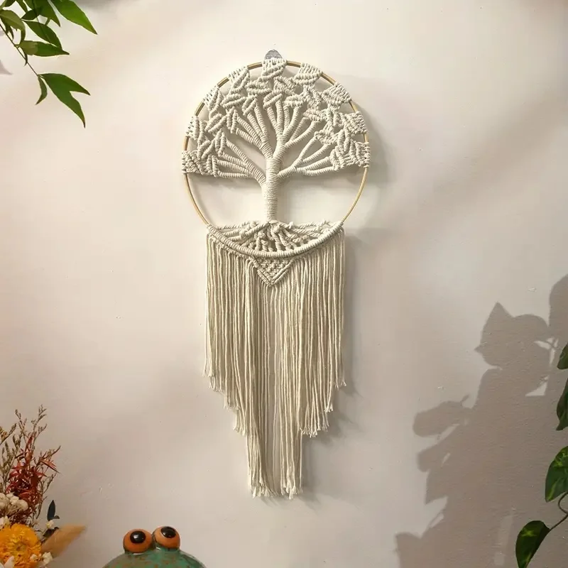 Tree of Life Macrame Art - Handwoven Boho Wall Hanging with Meaning 1 Sfc7008c6b7a247f2a1e8fe0ab669c360D