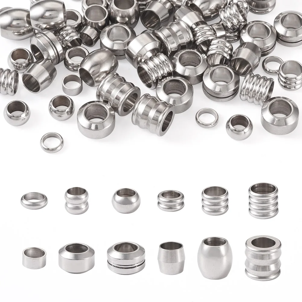 72Pcs Rondelle Column 201 Stainless Steel Beads Loose Spacer Large Hole Beads for DIY Jewelry Making Necklace Bracelet Findings
72Pcs Rondelle Column 201 Stainless Steel Beads Loose Spacer Large Hole Beads for DIY Jewelry Making Necklace Bracelet Findings