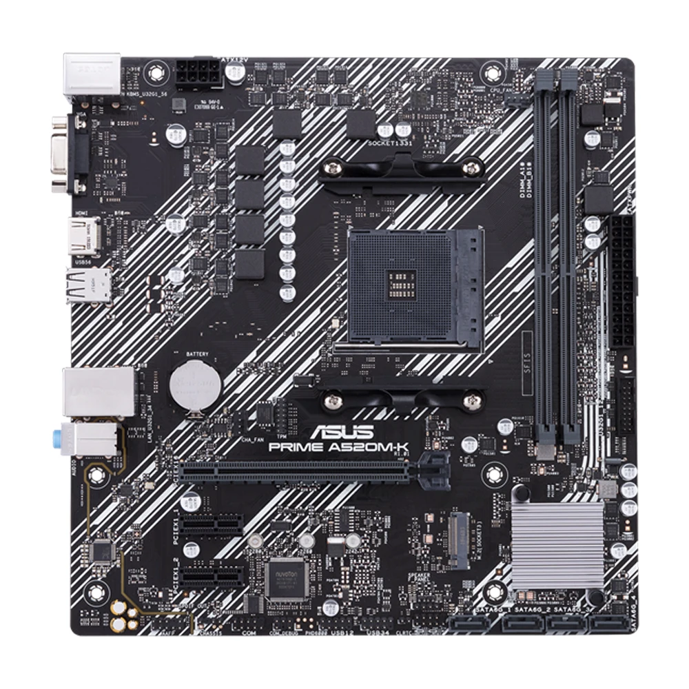 ASUS PRIME A520M-K motherboard supports M.2 with 1G LAN 64GB DDR4 AMD A520 (Ryzen AM4) micro ATX motherboard
ASUS PRIME A520M-K motherboard supports M.2 with 1G LAN 64GB DDR4 AMD A520 (Ryzen AM4) micro ATX motherboard