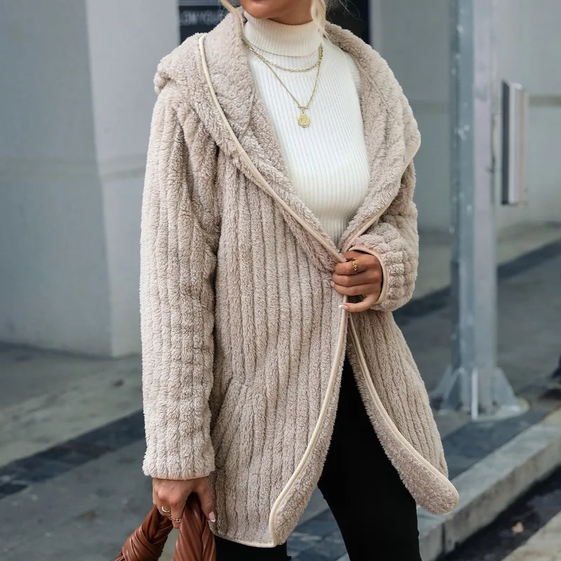 Women's Autumn Winter New Hooded Loose Double-sided Plush Buttonless Cardigan Jacket sobretudo feminino jacket women
Women's Autumn Winter New Hooded Loose Double-sided Plush Buttonless Cardigan Jacket sobretudo feminino jacket women