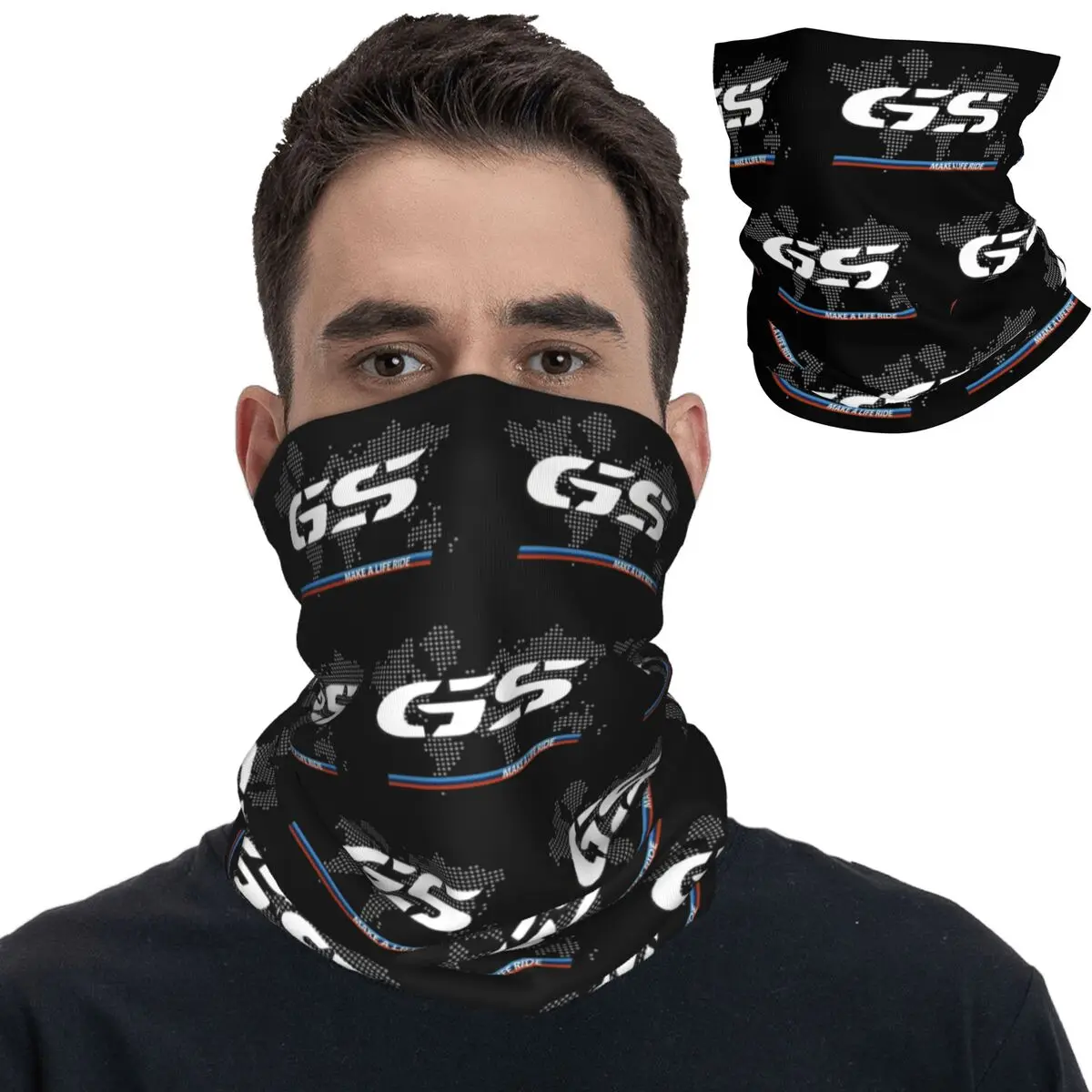 

GS World Map Bandana Neck Gaiter Printed Motorcycle Balaclavas Mask Scarf Multi-use Headwear Fishing Unisex Adult Winter