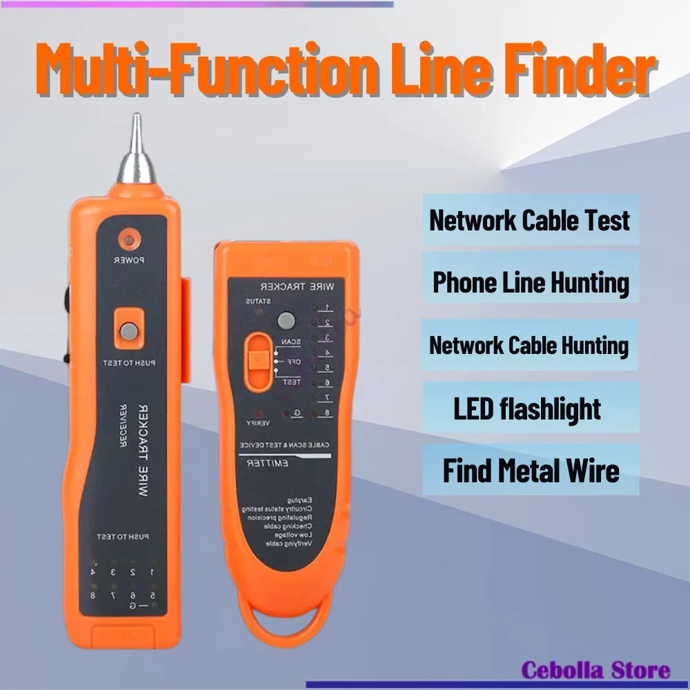 

Тестер кабеля локальной сети Cat5/Cat6/RJ45 UTP STP, прибор для обнаружения телефонных проводов, трассировщик, диагностика тонального расстояния, тестер кабеля