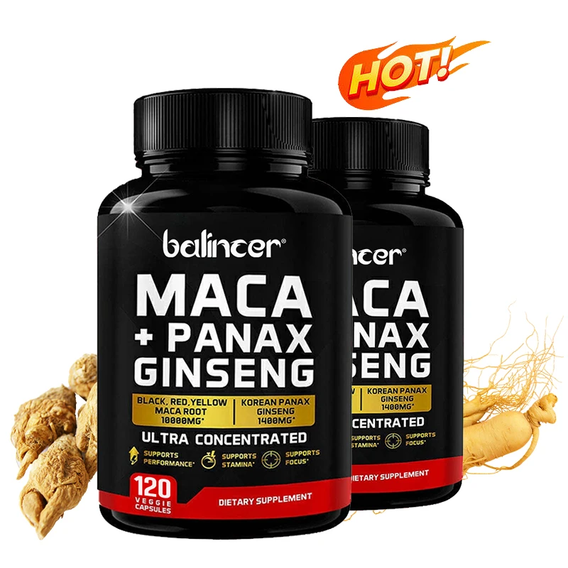 Maca and Ginseng Extract Capsules - Increase Endurance, Fatigue Resistance, Energy Vitality, and Muscle Growth
Maca and Ginseng Extract Capsules - Increase Endurance, Fatigue Resistance, Energy Vitality, and Muscle Growth