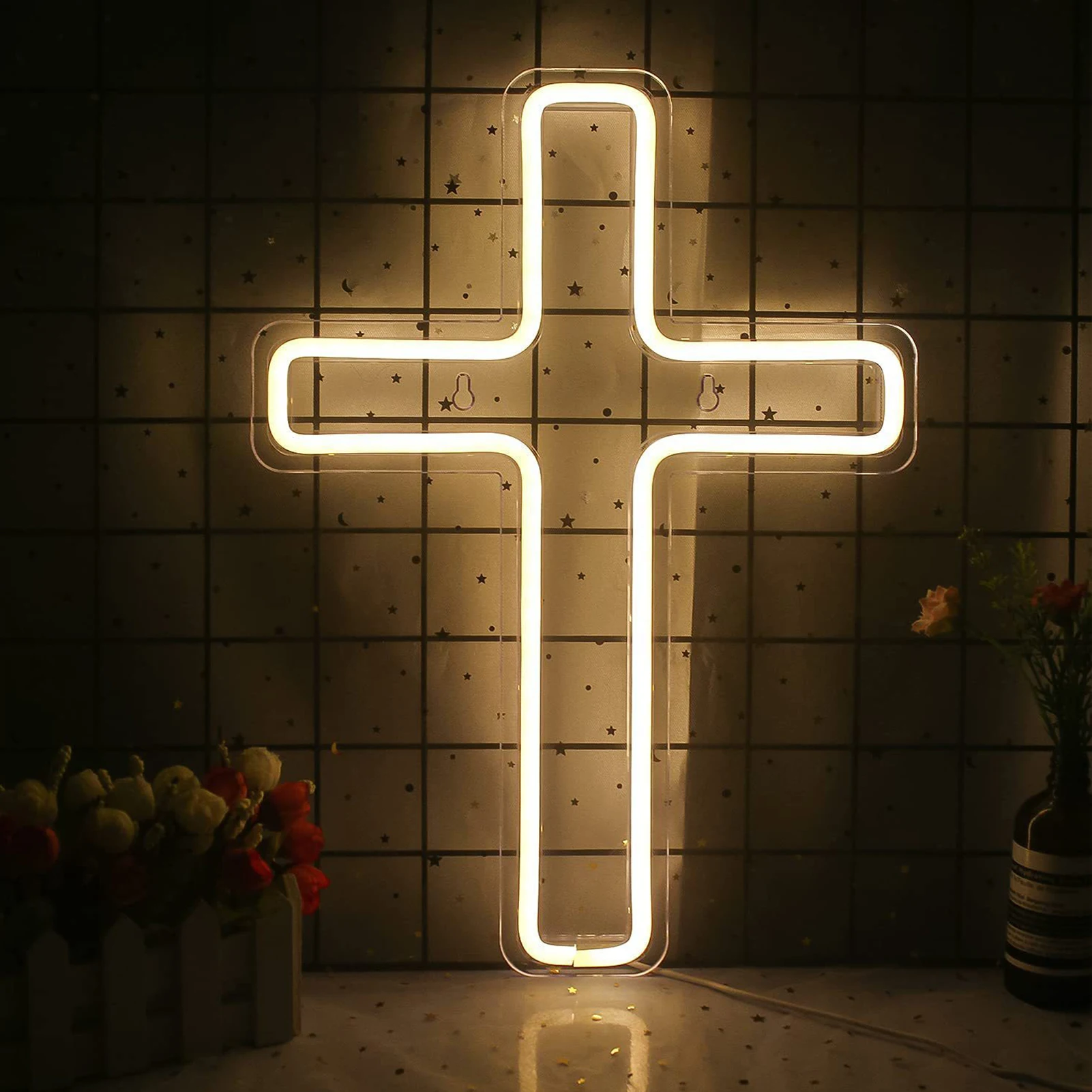 LED Light With Hook Wedding Jesus Cross Bar Hanging Chain Wall Decor Neon Sign Living Room Party Bedroom USB Powered Restaurant
LED Light With Hook Wedding Jesus Cross Bar Hanging Chain Wall Decor Neon Sign Living Room Party Bedroom USB Powered Restaurant