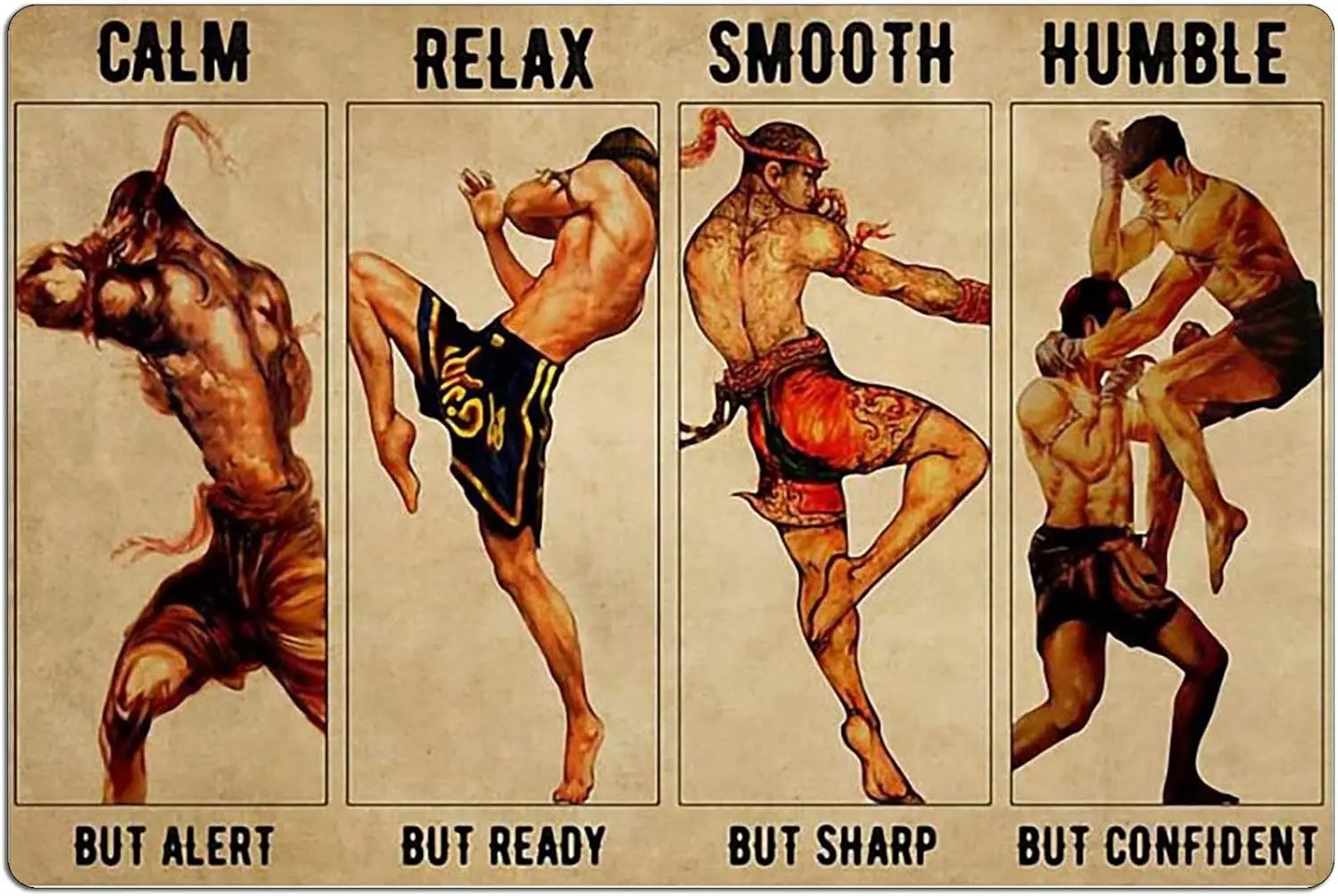 Metal Tin Signs When Your Horizontal Vision is Weak Muay Thai Will Become Stronger! Funny Family Cafe Kitchen Wall Decor
Metal Tin Signs When Your Horizontal Vision is Weak Muay Thai Will Become Stronger! Funny Family Cafe Kitchen Wall Decor