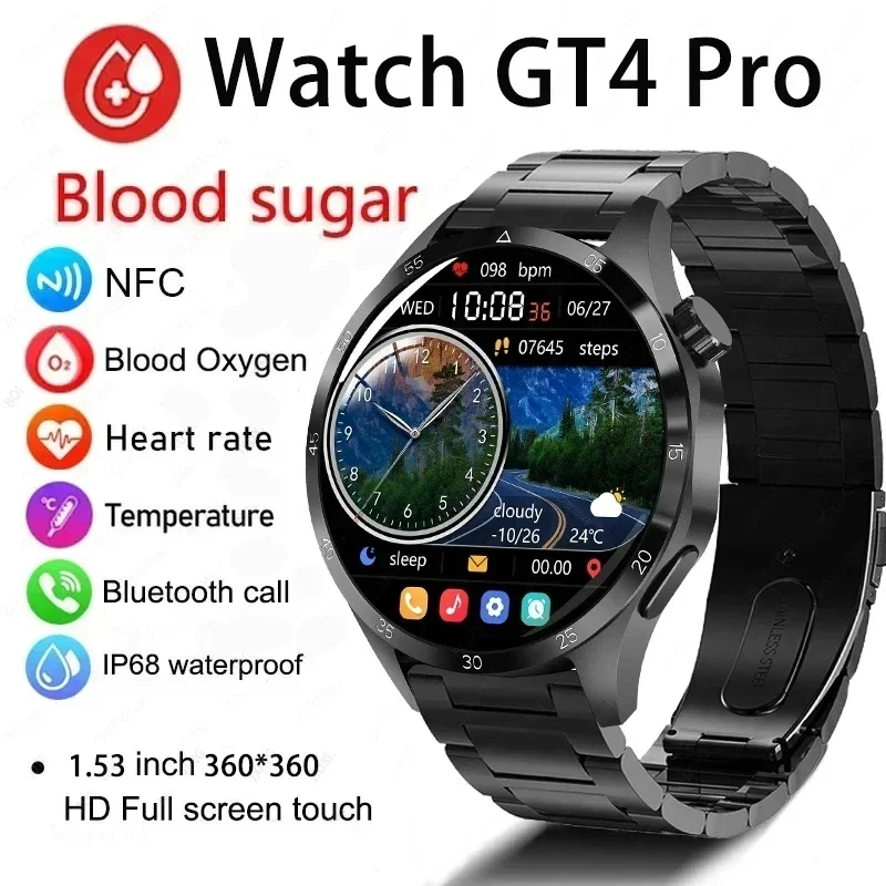 

New Upgraded GT4 PRO Smart Watch Beyond Watch 4 PRO Man Women 460*460 NFC GPS Trajectory Bluetooth Call Smartwatch 2024 NEW