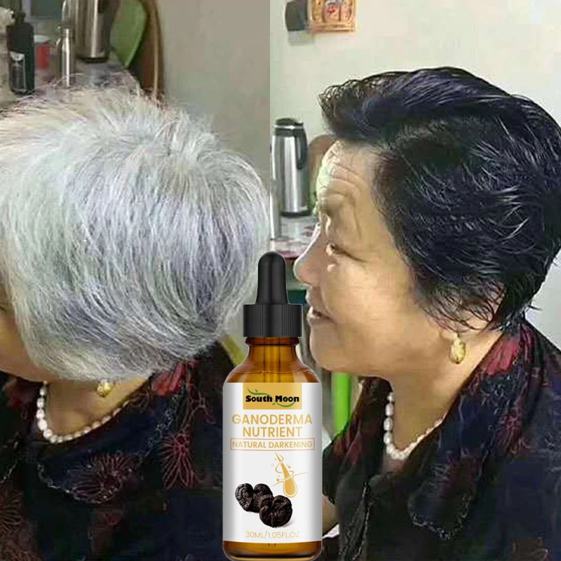 

Gray White Hair Treatment Serum Liquid White To Black Natural Color Repair Nourish Product Anti Loss Hair Care Men Women