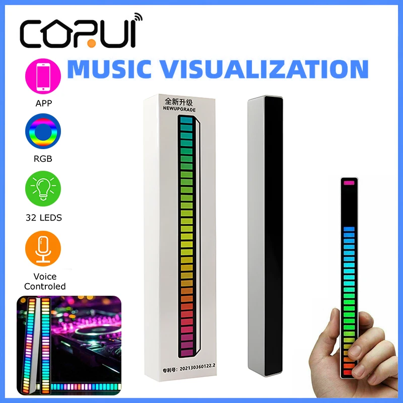 CoRui 32-Bit RGB Voice-Activated Rhythm Ambient Light Stick LED Light Bar Music Spectrum Strip Light APP Control Colorful Lamp
CoRui 32-Bit RGB Voice-Activated Rhythm Ambient Light Stick LED Light Bar Music Spectrum Strip Light APP Control Colorful Lamp