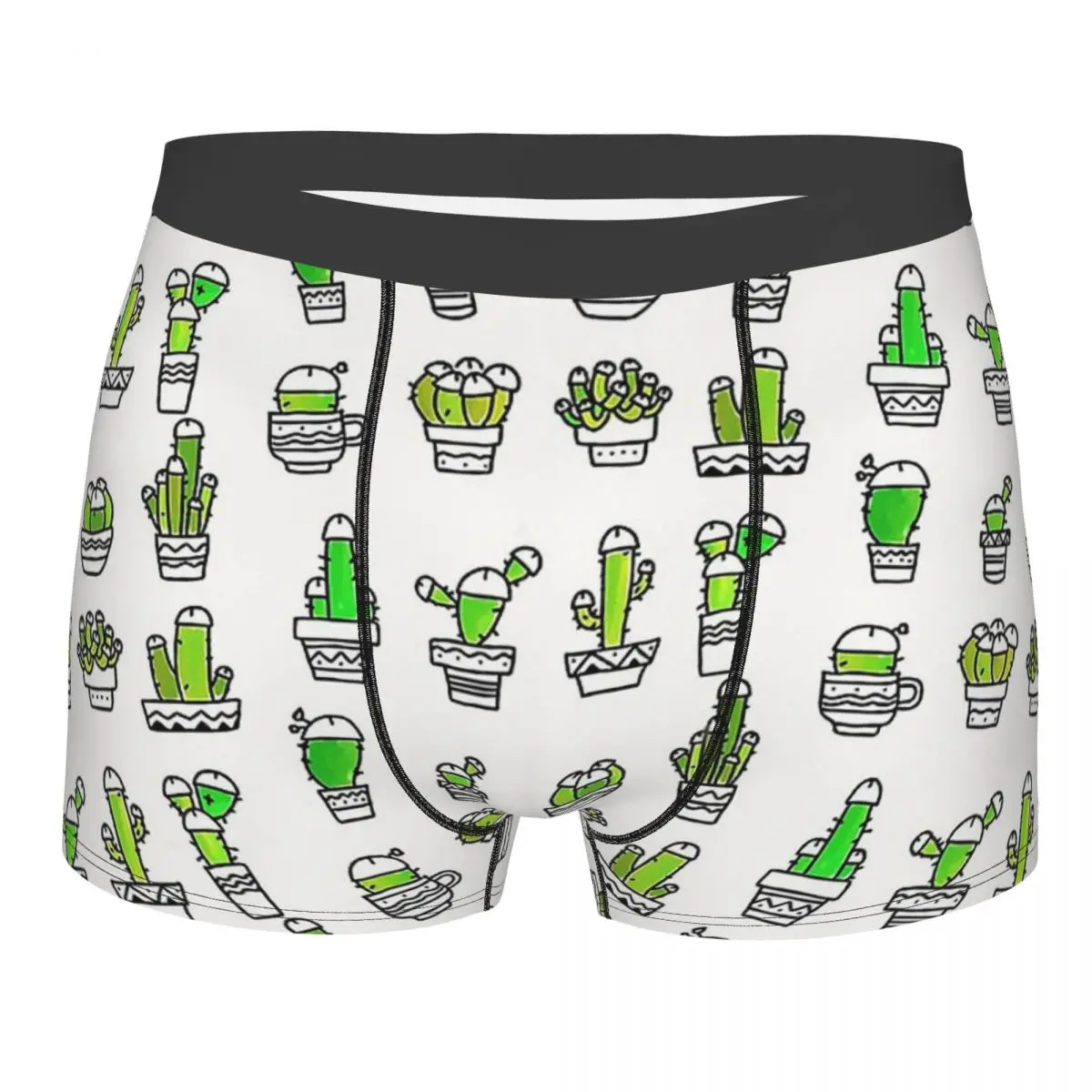 

PLANTS CACTUS GREEN WATERCOLOR Man's Boxer Briefs Penis Cock Highly Breathable Underpants High Quality Print Shorts Birthday