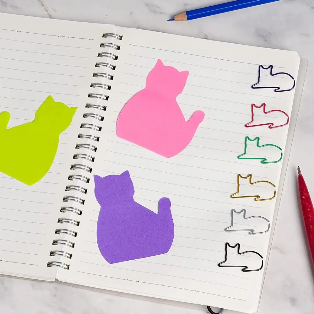 20Pcs Silhouette Cat Sticky Notes Paper Clips Set Creative Colorful Cat Note Pad Portable Memo Pad
20Pcs Silhouette Cat Sticky Notes Paper Clips Set Creative Colorful Cat Note Pad Portable Memo Pad