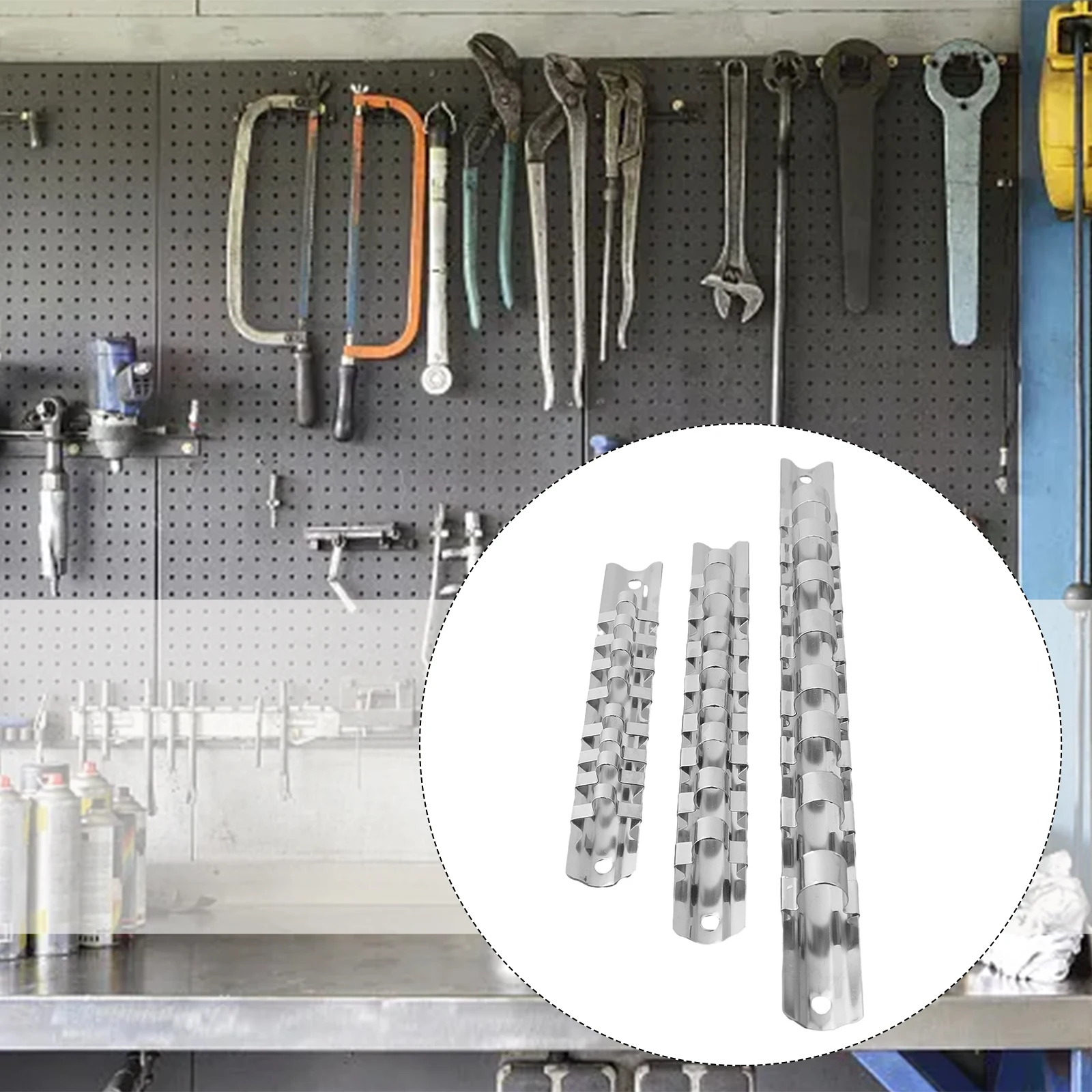 1PC Socket Rack Holder 1/4 3/8 1/2inch With 8 Clips On Rail Tool Organizer Storage Steel Construction Solid Not Easy To Deform
1PC Socket Rack Holder 1/4 3/8 1/2inch With 8 Clips On Rail Tool Organizer Storage Steel Construction Solid Not Easy To Deform