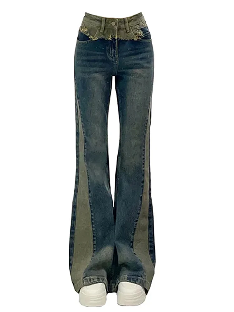 Women's Patchwork Flared Jeans High Waist Vintage Korean Fashion Y2k Streetwear Wide Leg Denim Pants Harajuku Casual Trousers
Women's Patchwork Flared Jeans High Waist Vintage Korean Fashion Y2k Streetwear Wide Leg Denim Pants Harajuku Casual Trousers