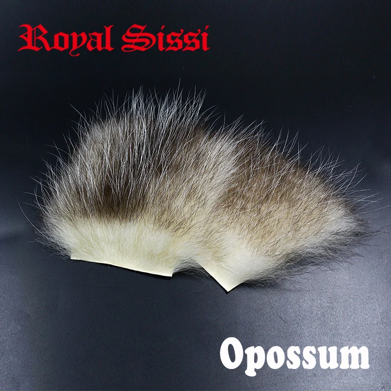 

new developed 4big patches natural opossum fur pieces fly tying American opossum body&belly fur awesome nymph dubbing materials