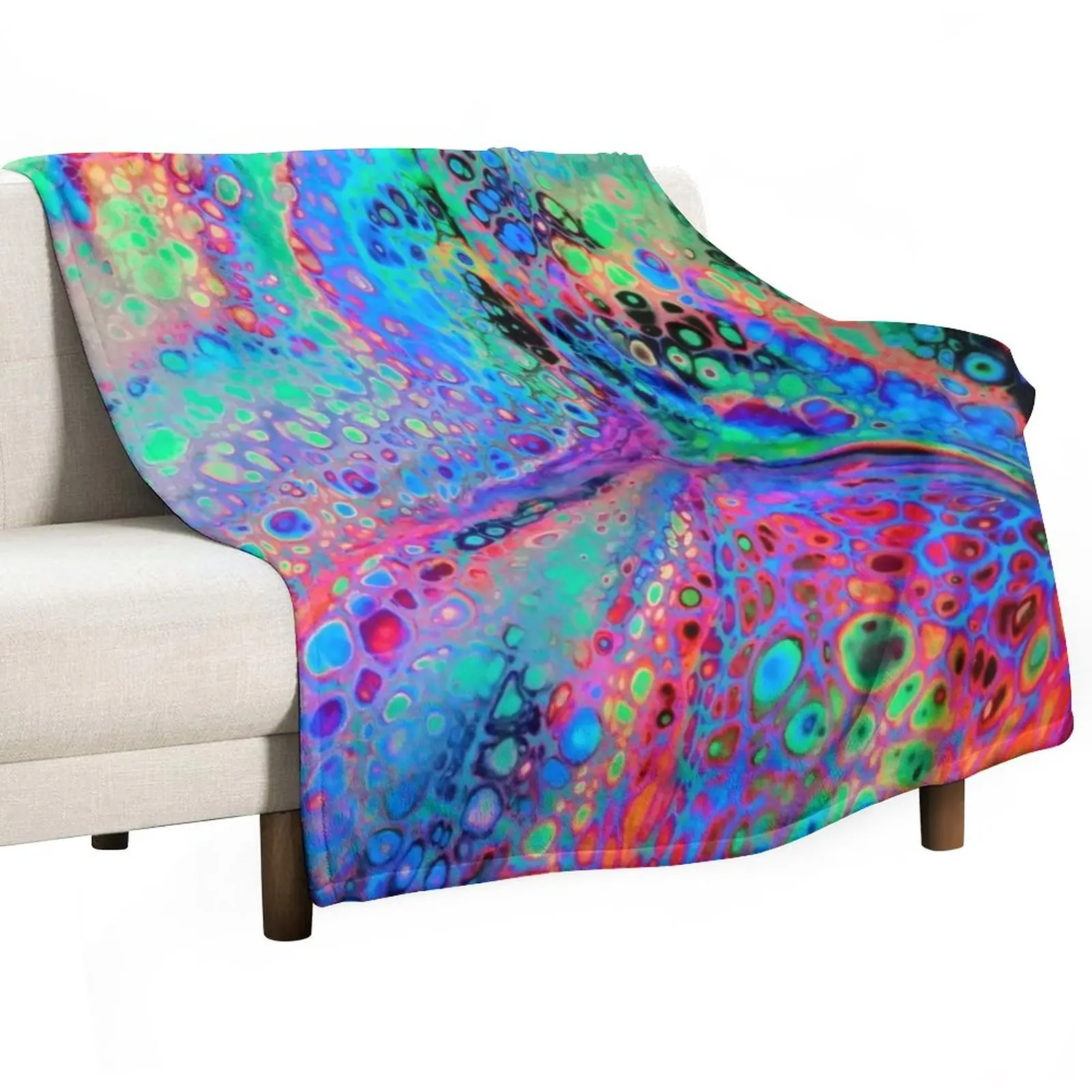 

Electric Leopard Pattern Super Fluid Soul Acrylic Pour Design Throw Blanket Thins Decorative Sofas Blankets