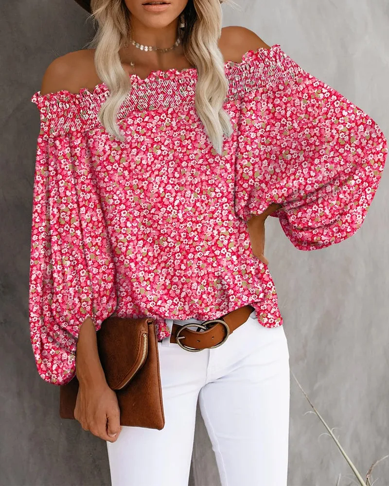 2023 Autumn Sexy One-shoulder Shirt Women Fashion Floral Print Off Shoulder Casual Chic Lantern Sleeve Summer Women T-Shirt
2023 Autumn Sexy One-shoulder Shirt Women Fashion Floral Print Off Shoulder Casual Chic Lantern Sleeve Summer Women T-Shirt
