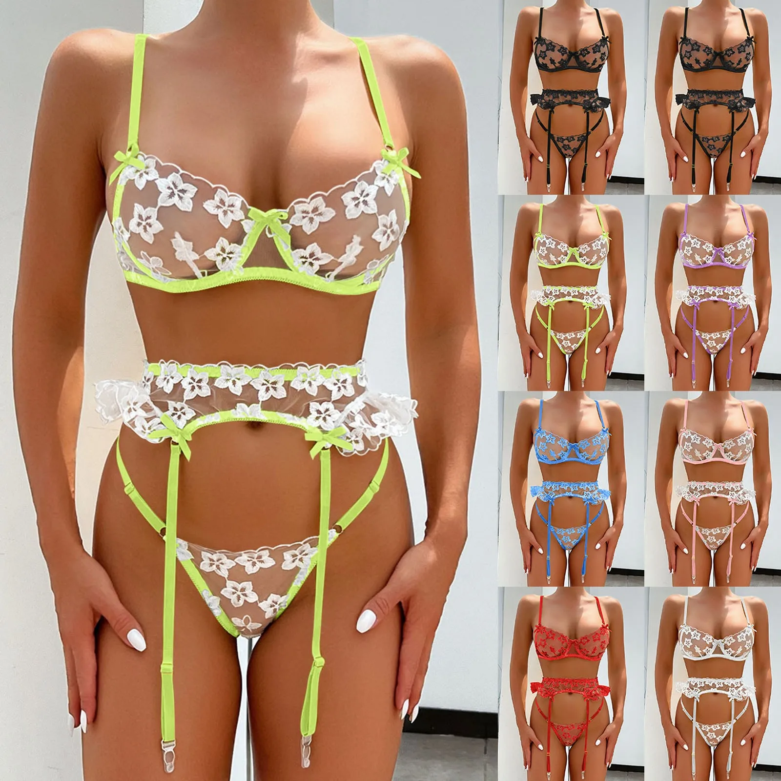 3pcs Embroidery Lace Bra Set Lenceria Sensual Mujer Women's Underwear Erotic Cut-out Bra Lingerie Sexy G string Garter Set
3pcs Embroidery Lace Bra Set Lenceria Sensual Mujer Women's Underwear Erotic Cut-out Bra Lingerie Sexy G string Garter Set