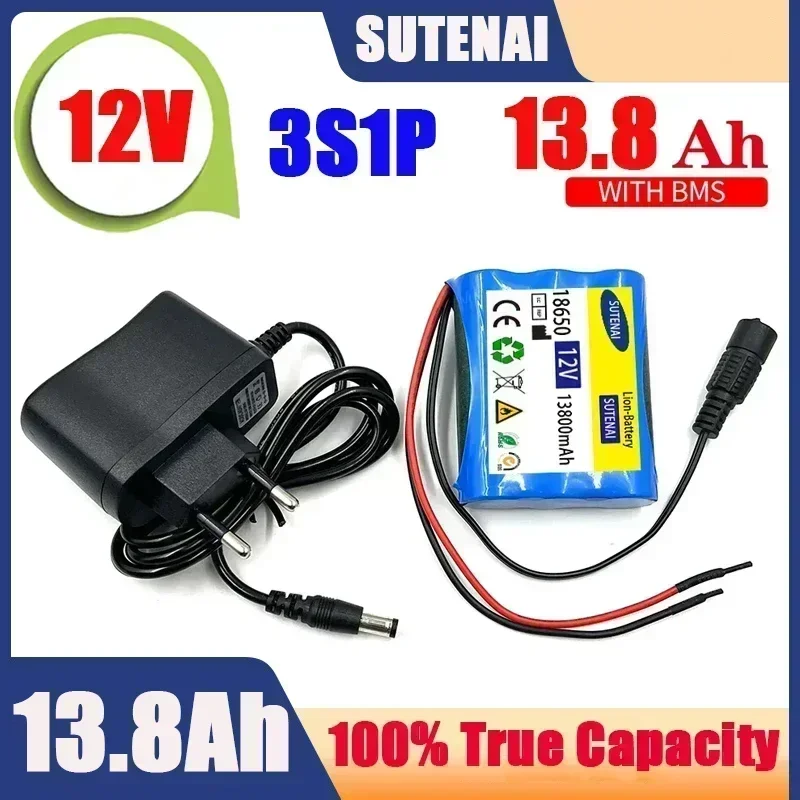 12V 13800mAh 18650 Lithium Rechargeable Battery pack 3S1P for Speaker flashlight CCTV Camera GPS Portable search light equipment
12V 13800mAh 18650 Lithium Rechargeable Battery pack 3S1P for Speaker flashlight CCTV Camera GPS Portable search light equipment
