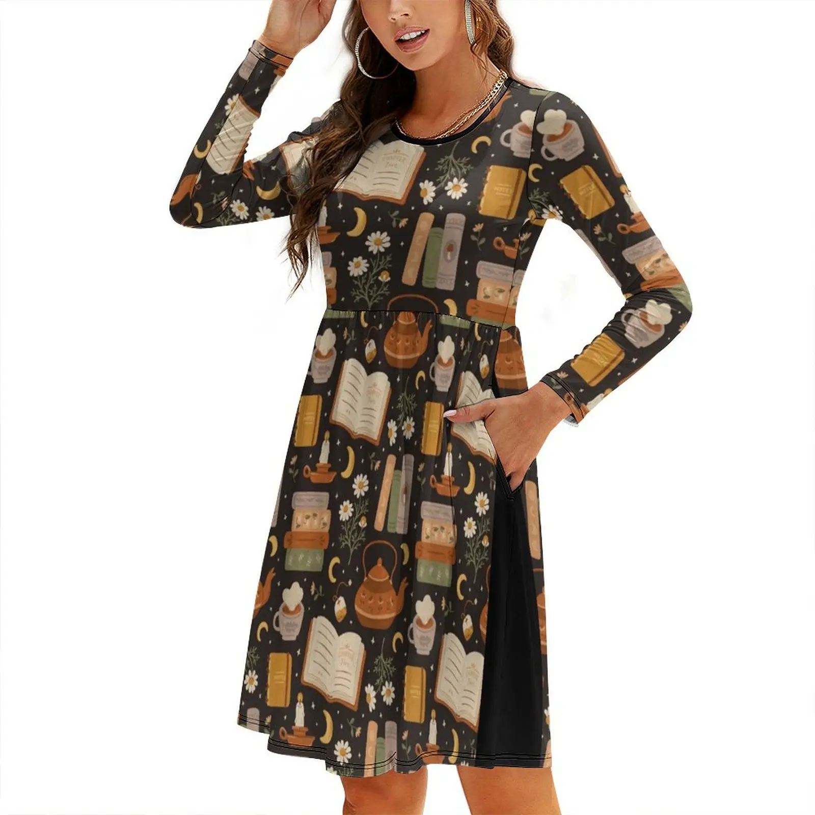 Sweet Bookish Dreams Round Neck Baggy Dress Bridesmaid dress woman Party dresses for women Women long dress evening ladies
Sweet Bookish Dreams Round Neck Baggy Dress Bridesmaid dress woman Party dresses for women Women long dress evening ladies