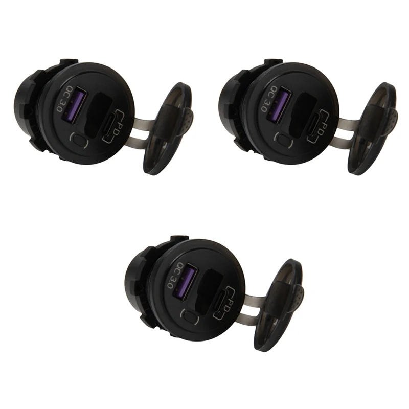 3X PD Type C 48W Dual USB Car Charger Socket, QC 3.0 Car Fast Charger With Voltmeter And Switch For Boat Truck RV,Blue
3X PD Type C 48W Dual USB Car Charger Socket, QC 3.0 Car Fast Charger With Voltmeter And Switch For Boat Truck RV,Blue