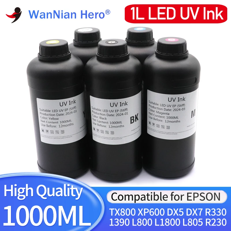 1000ML LED UV Ink For TX800 XP600 L800 L1800 L805 DX5 DX7 DX10 DX4 DX6 Printhead For Epson 1390 R1800 R1900 UV Modified Printer
1000ML LED UV Ink For TX800 XP600 L800 L1800 L805 DX5 DX7 DX10 DX4 DX6 Printhead For Epson 1390 R1800 R1900 UV Modified Printer