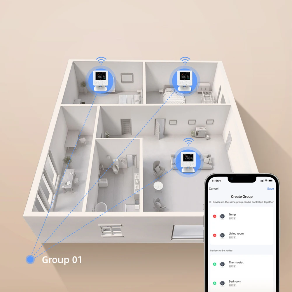 WiFi Smart Thermostat Temperature Control For Tuya Wall-hung Boiler Temperature Plumbing Gas Boiler Wireless Thermostat
WiFi Smart Thermostat Temperature Control For Tuya Wall-hung Boiler Temperature Plumbing Gas Boiler Wireless Thermostat